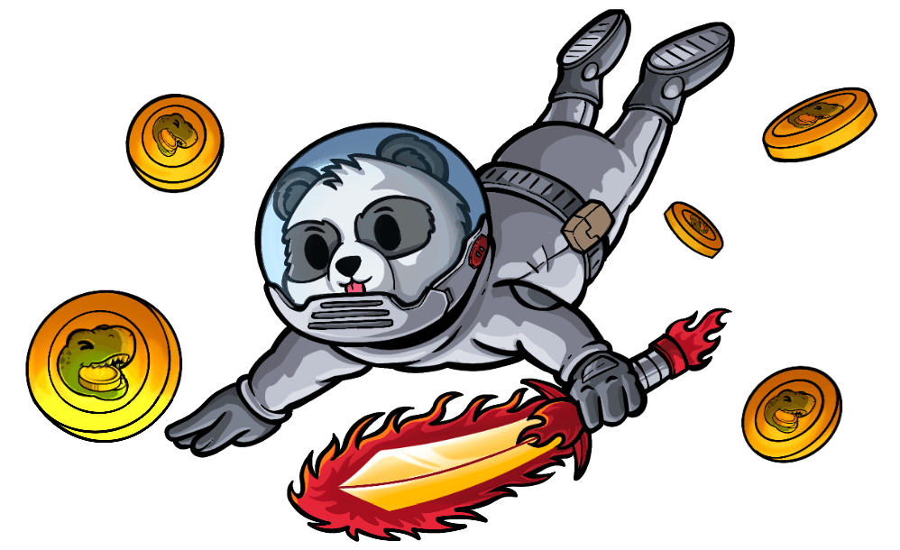 Floating Panda with Coins 2
